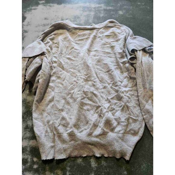 Anthropologie Line + Dot Eulalia grey Ruffle Sleeve Cardigan sz XS - Picture 4 of 5